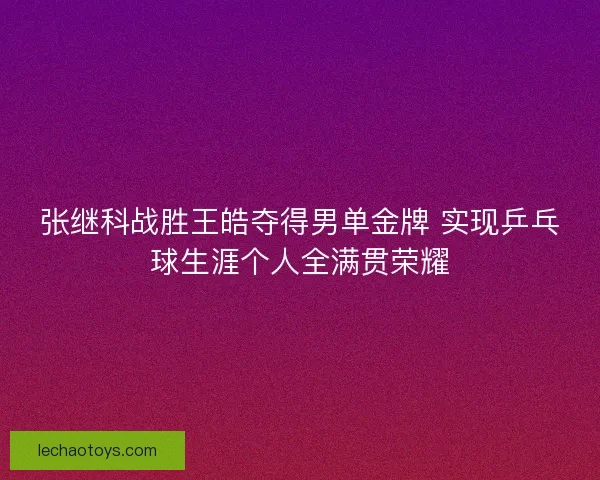 张继科战胜王皓夺得男单金牌 实现乒乓球生涯个人全满贯荣耀